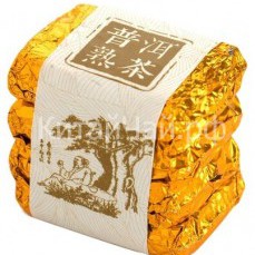 Чай Пуэр шу - Золотой брикет (прессованный) - 25 гр